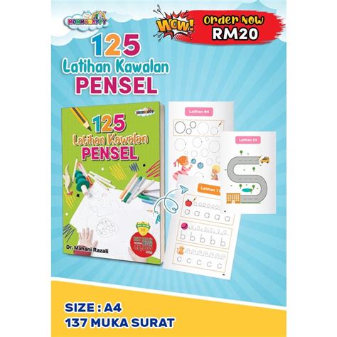 Buku 125 Latihan Kawalan Pensel Latihan Pra Menulis Buku 125 Latihan