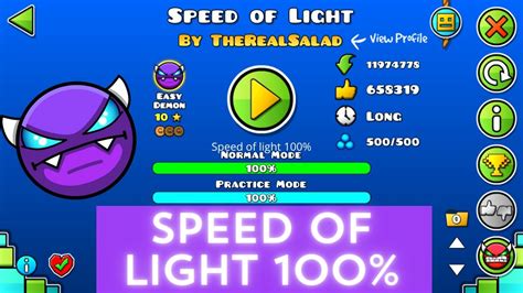 The Speed Of Light Easy Demon No Coins Geometry Dash Youtube