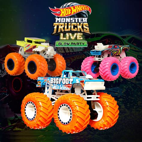 Carrinho Hot Wheels Monster Truck Glow In The Dark Brilha No Escuro Mattel HCB50 Oficial