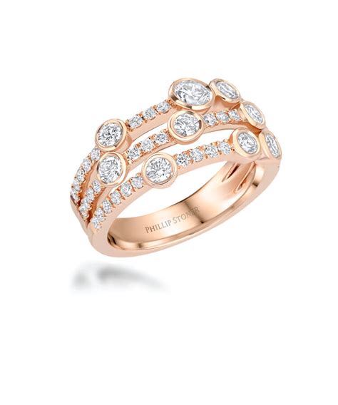 Cascade Diamond Statement Cocktail Ring Ct Rose Gold Phillip