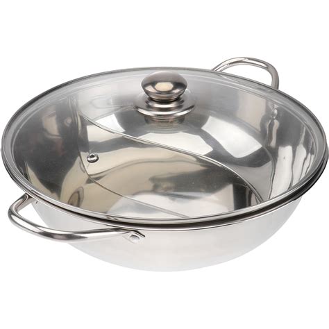 NUOLUX Stainless Steel Shabu Hot Pot Divider Home Hot Pot With Cover For Induction Cooktop