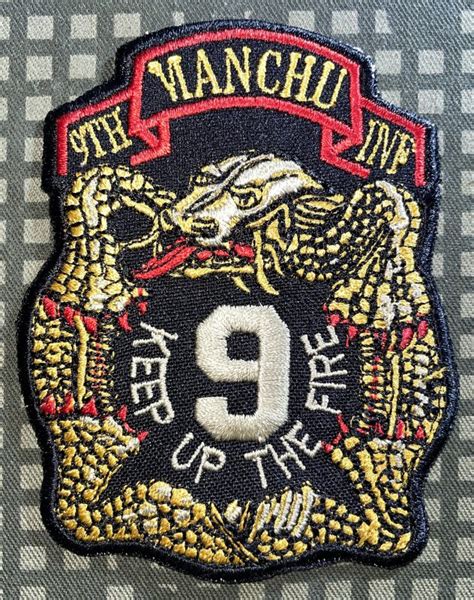 Us Army 9th Infantry Regiment Manchu Keep Up The Fire Patch Decal Patch Co