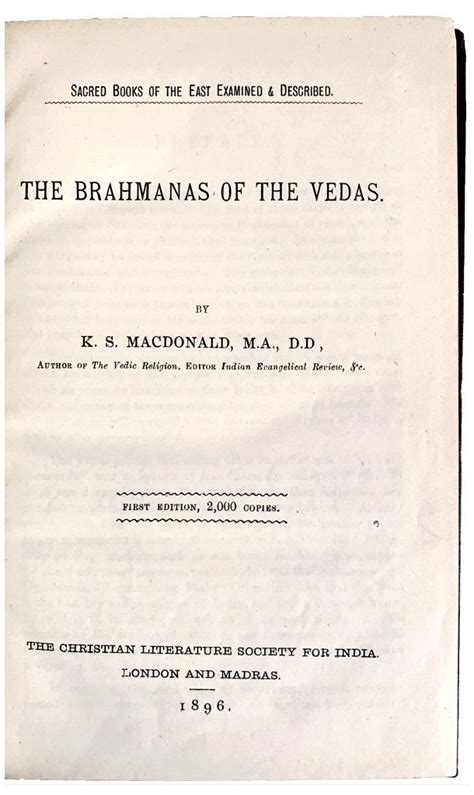 The Brahmanas of the Vedas.