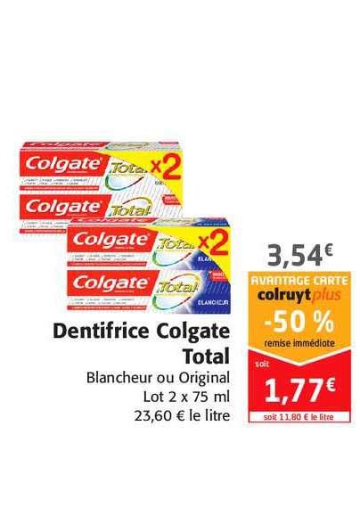 Promo Dentifrice Colgate Total Chez Colruyt ICatalogue Fr