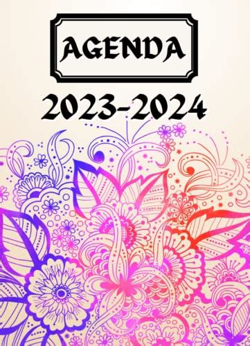 AGENDA MENSUEL 2023 2024 JOLI AGENDA MENSUEL Motif Fleurs