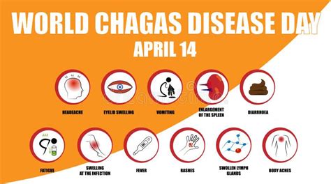 World Chagas Day Banner With Symptoms Stock Vector Illustration Of