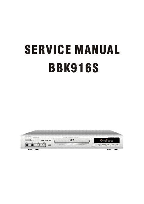 BBK 916S SM Service Manual download, schematics, eeprom, repair info ...