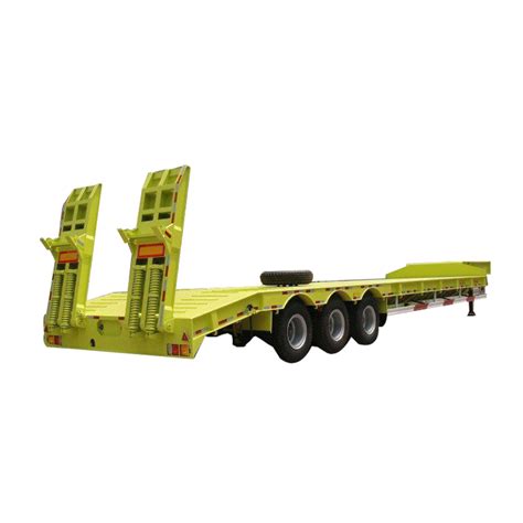 3 Axle 80 Ton Heavy Duty Gooseneck Low Loader Bed Trailer Lowbed Semi