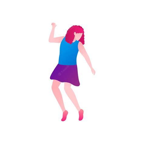 Premium Vector | Girl in the rhythm of dance flat vector illustration