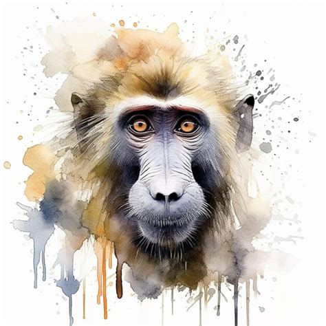 Premium Ai Image Arafed Monkey With A Yellow Eye And A White Face