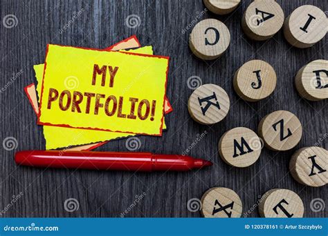 Writing Note Showing My Portfolio Motivational Call. Business Photo Showcasing Samples of Work ...