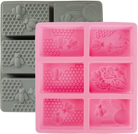 Amazon 3D Bee Honeycomb Handmade Silicone Soap Mold Beeswax Candle