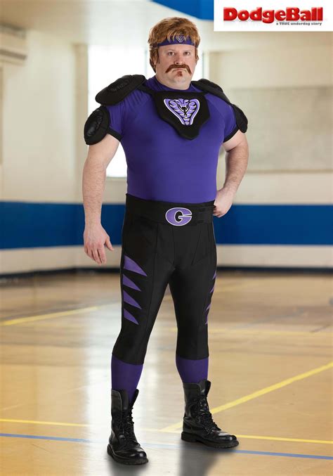 Men's Plus Size Dodgeball Purple Cobra Costume | Movie Costumes
