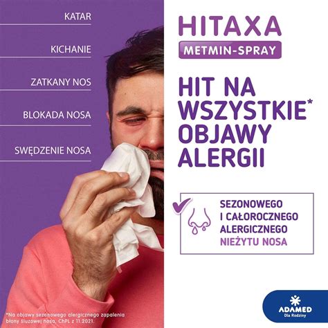 Lek na alergię Hitaxa Metmin Spray 50mcg dawkę aerozol do nosa 140