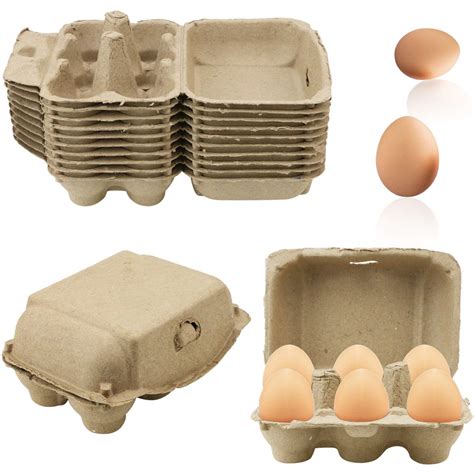 Buy 20 Pack Brown Empty Egg Cartons Pulp Fiber Egg Tray Holder Each