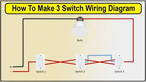 How To Make 3 Switch With 1 Light Control Wiring Diagram 3 Switch Wiring Diagram Youtube