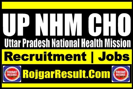 Uttar Pradesh UP NHM CHO Online Form 2024 For 7401 Post RojgarResult