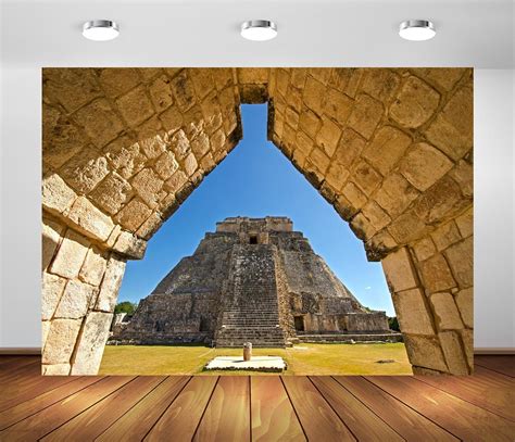 Amazon BELECO 5x4ft Fabric Maya Chichen Itza Pyramid Backdrop