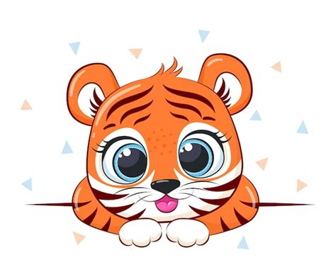 Premium Vector Cute Baby Tiger Cartoon Vector Illustration