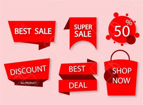Conjunto De Placa De Venta Plana Vector Premium