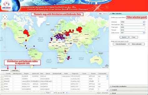 Alphanumeric search results displayed as map and tables | Download ...