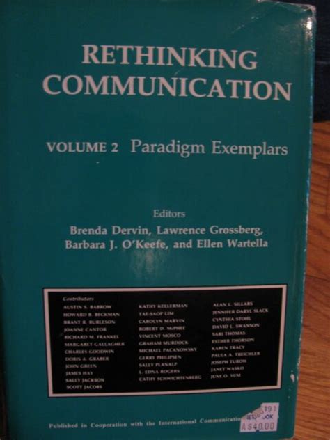 Rethinking Communication Vol 1 Volume 1 Paradigm Issues By Lawrence