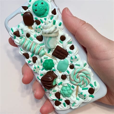 Decoden Phone Case Mint Chocolate Chip Etsy