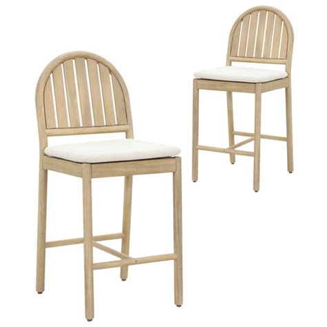 Temple Webster Cm Corfu Acacia Wood Outdoor Bar Stools