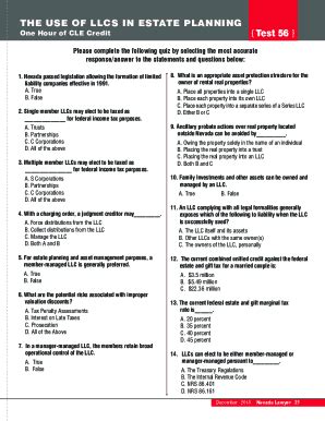 Fillable Online Nvbar Orgwp Contentuploadsthe Use Of Llcs In Estate