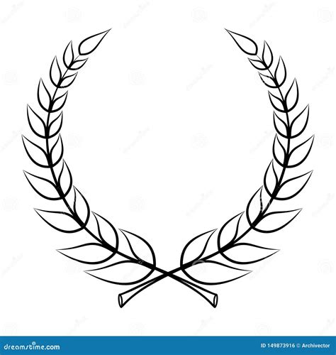 Laurel Wreath Icon Emblem Made Of Laurel Branches Stock Vector