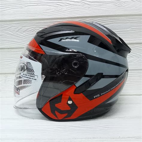 Jual Helm Half Face Nhk R Nhk R Motif Nema Black Red Silver Double