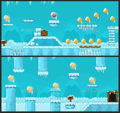 2d Ice Game Platformer Tilesets Ad Game Affiliate Ice Tilesets