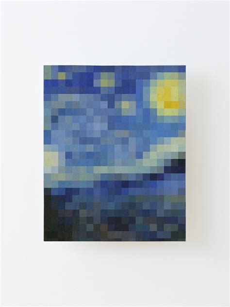 Van Gogh Starry Night Pixel Art Mounted Print For Sale By Shamilab