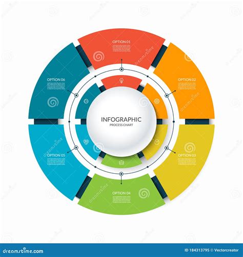 Infographic Circular Chart Divided Into 6 Parts Step By Step Cycle
