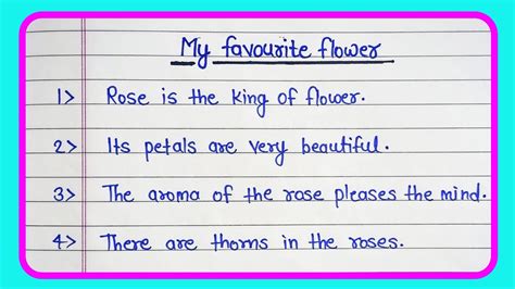 10 Line Essay On My Favourite Flower In English Lmy Favourite Flower