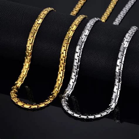 Buy Mens Gold Chain Necklace 6mm Long Necklace For Men 20 23 26 Gold Color