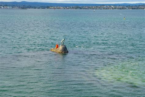 Tangaroa God Of The Seas Statue In Entrance To Tauranga Harbour Stock