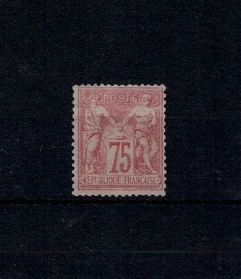 FRANCE STAMP TIMBRE YVERT N 81 TYPE SAGE 75c ROSE 1885 NEUF TB