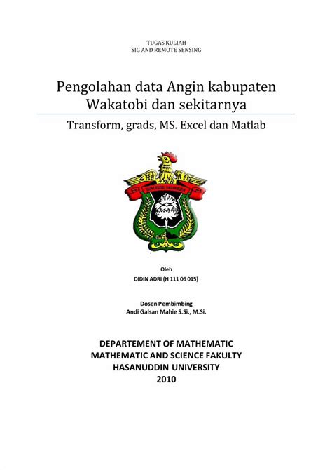 PDF Pengolahan Data Angin Kabupaten Wakatobi Dan Sekitarnya DOKUMEN