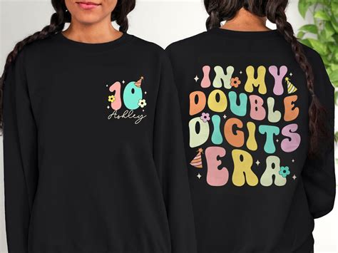 Customize In My Double Digits Era T Shirt 10 Year Old Etsy