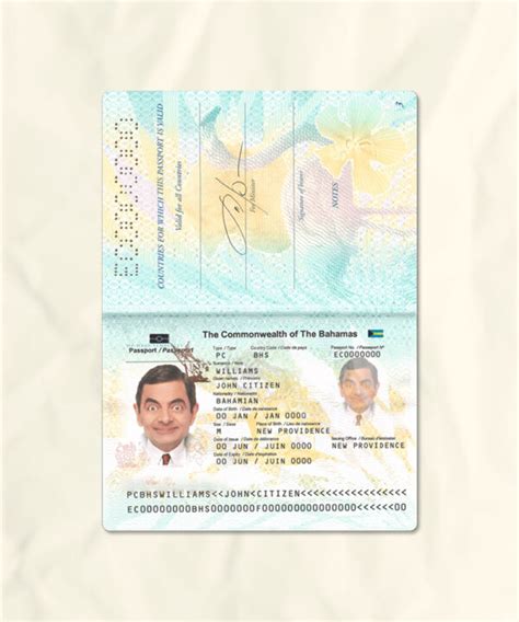 Bahamas Passport Fake Template Download Fake Fakesample