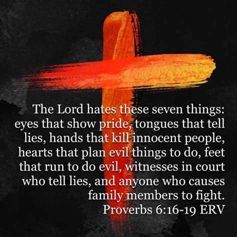 Proverbs 6 16 19 The LORD Hates These Seven Things Eyes That Show