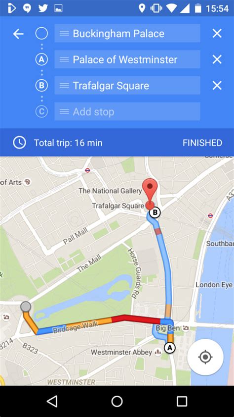 Google Maps sur Android permet les itinéraires avec de multiples