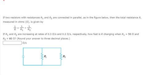 Solved If Two Resistors With Resistances R And R Are Connected In