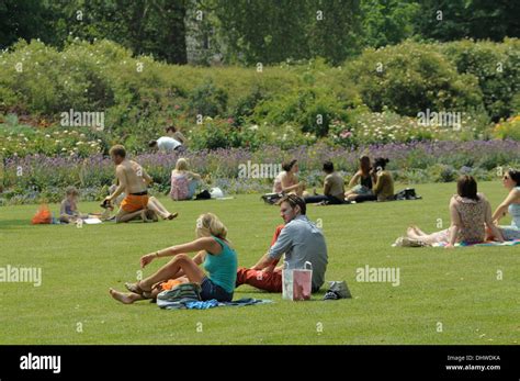 General Public Enjoying The Hot Weather In Hyde Park London England 29 05 12 Stock Photo Alamy