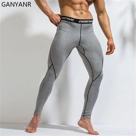 GANYANR Running Tights Men Compression Pants Gym Leggings Sportswear