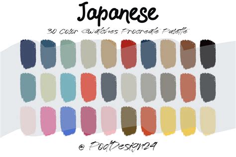 Procreate Color Palette Japanese Grafica Di Poddesign24 · Creative Fabrica