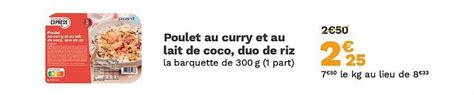 Promo Poulet Au Curry Et Au Lait De Coco Duo De Riz Chez Picard