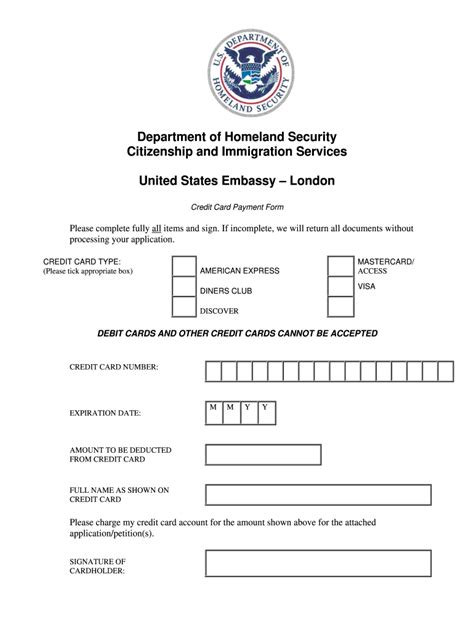 Department Of Homeland Security Form