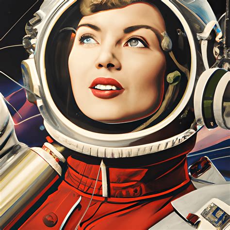 Hyperrealistische Grafik Der Sowjetischen Propaganda Space Woman